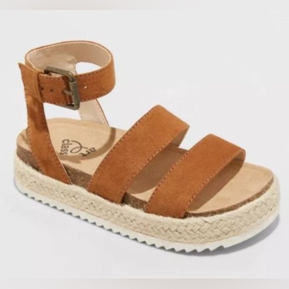 Art Class Kids Girls' Agatha Buckle Footbed Sandals Size 1 - Picture 1 of 7